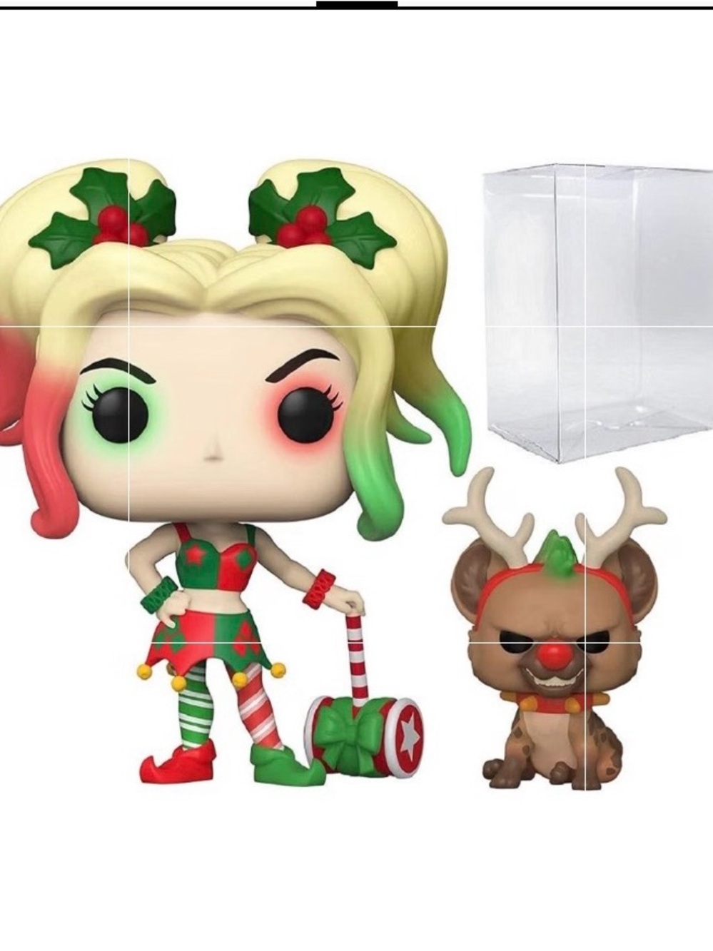 Funko Holiday Harley Quinn Pop! Figure with Reindeer Helper - Red, Green, White